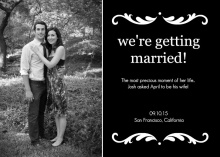 Black and White Photo Engagement Announcement