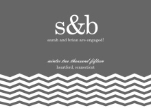 Slate Gray Monogram Engagement Announcement