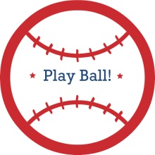 Red and Blue Baseballs Birthday Party Invitation