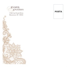 Brown And White Floral Lace  Custom Envelope