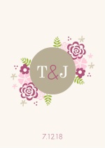 Pink Flowers  Wedding Program