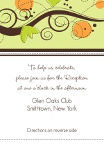 Green Brown and Orange Autumn Themed  Reception Card