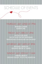 Red and Gray Journey  Wedding Enclosure Card