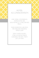 Yellow and Gray Pattern  Wedding Enclosure Card