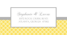Yellow and Gray Pattern  Address Label