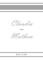 Elegant Gray and White Striped  Wedding Program