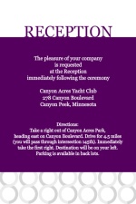 Plum and Silver  Reception Card