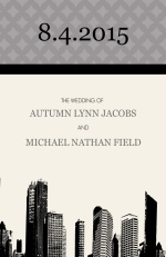 Black White and Gray City Skyline  Wedding Program