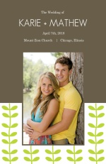 Green Spring Pattern Wedding  Wedding Program