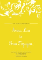 Bright Yellow and White  Wedding Program