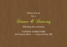 Brown and Green Love Birds  Wedding Enclosure Card