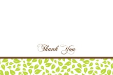 Brown and Green Love Birds  Wedding Thank You Card