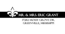 Black and White Fleur De Lis  Wedding Address Label