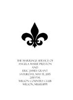 Black and White Fleur De Lis  Wedding Program