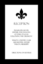 Black and White Fleur De Lis  Reception Card