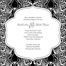 Black and White Lace  Wedding Invite