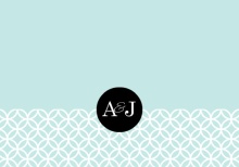 Turquoise Monogram  Wedding Thank You Card
