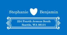 Blue and White Contemporary  Address Label