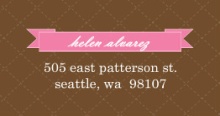 Pink and Taupe Quilted  Address Label