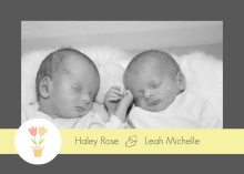 Two Little Blossoms  Twin Announcement Card
