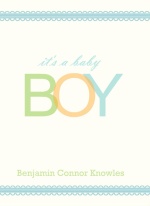 Baby Boy Accordion Shower Invitation