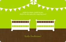 Green Double Cribs Twins Shower