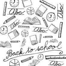Black and White Sketch Back to School Party Invitations