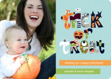 Little Monsters Trick or Treat Photo Halloween Card