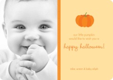 Our Little Pumpkin Halloween Photo Card