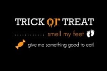 Black Trick or Treat Halloween Card