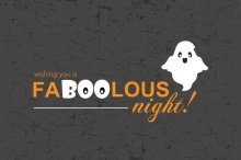Black Halloween Night Ghosts Halloween Card