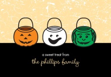 Sweet Treat Pumpkin Pails Halloween Card
