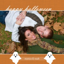 Orange Happy Halloween Photo Card