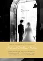 Yellow Ribbon Photo Wedding Anniversary Invite 