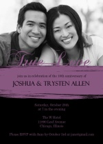 Black and Purple Painted Anniversary  Invitaton