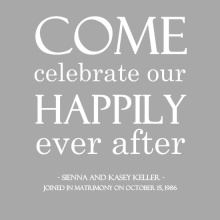 Silver Anniversary Happily Ever After  Anniversary Party Invitation
