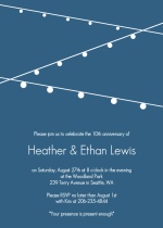 Hanging Party Lights 10th Anniversary Invitation