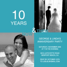 Blue Modern Squares 10th Anniversary Invitation