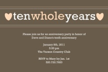 Gray and Pink Ten Year Anniversary Invitation
