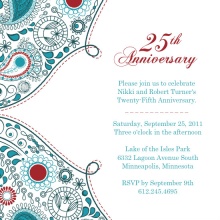 Paisley Red Anniversary  25th Anniversary Invite