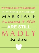 Madly in Love Bold 15th Anniversary Party Invitation