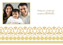 Ornate Gold Photo Diwali Card