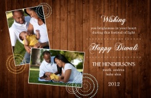 Woodgrain Multi Photo Diwali Card