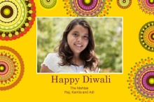 Bright Rangoli Photo Diwali Greeting Card
