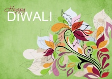 Fancy Floral Diwali Greeting Card