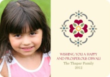Floral Imprint Photo Diwali Card