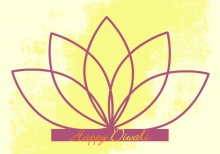 Pink Lotus Diwali Greeting Card