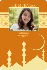 Orange Mosque Photo Eid Greeting Card