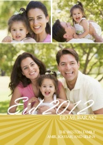 Gold Sunrise Three Photo Eid Card