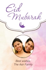 Soft Watercolor Frame Photo Eid Card